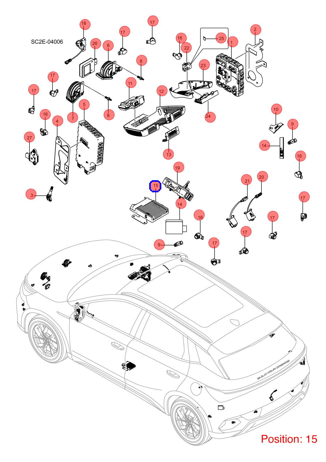BYD Parking assist computer OEM 1319949700 SC2E3603900C FOR Atto3 Yuan 1319949700-BYD_OEM