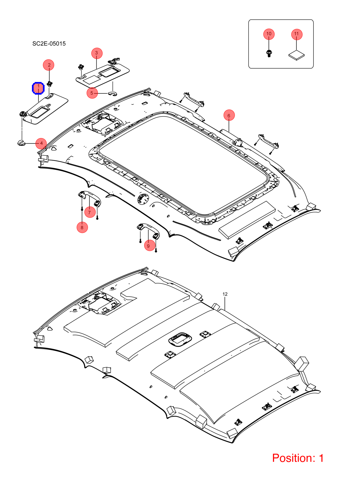 BYD Sun visor OEM 1320041800 SA2FC8204010E FOR Atto3 Yuan 1320041800-BYD_OEM