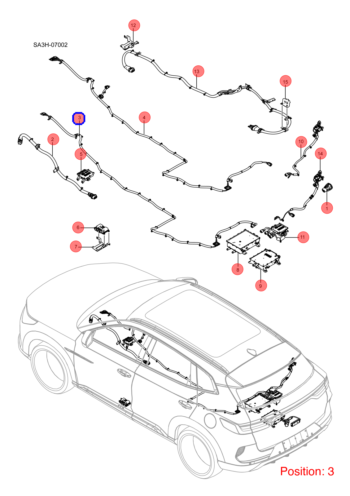 BYD Battery high voltage line OEM 1320849500 SA3HG2105030 FOR Song 1320849500-BYD_OEM