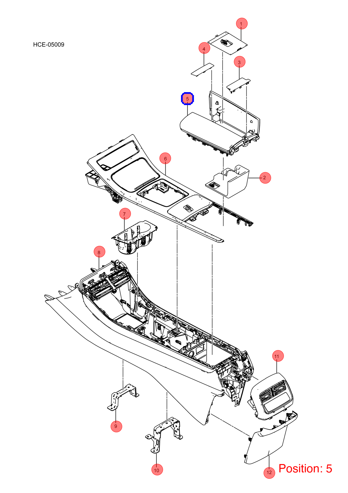 BYD Armrest box OEM 1321006500 HC530530000ZA3 FOR Han 1321006500-BYD_OEM