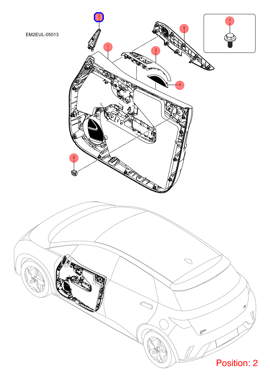 BYD Reverse mirror triangle trim panel OEM 1321748600 EM2E610252000B0 FOR Dolphin 1321748600-BYD_OEM