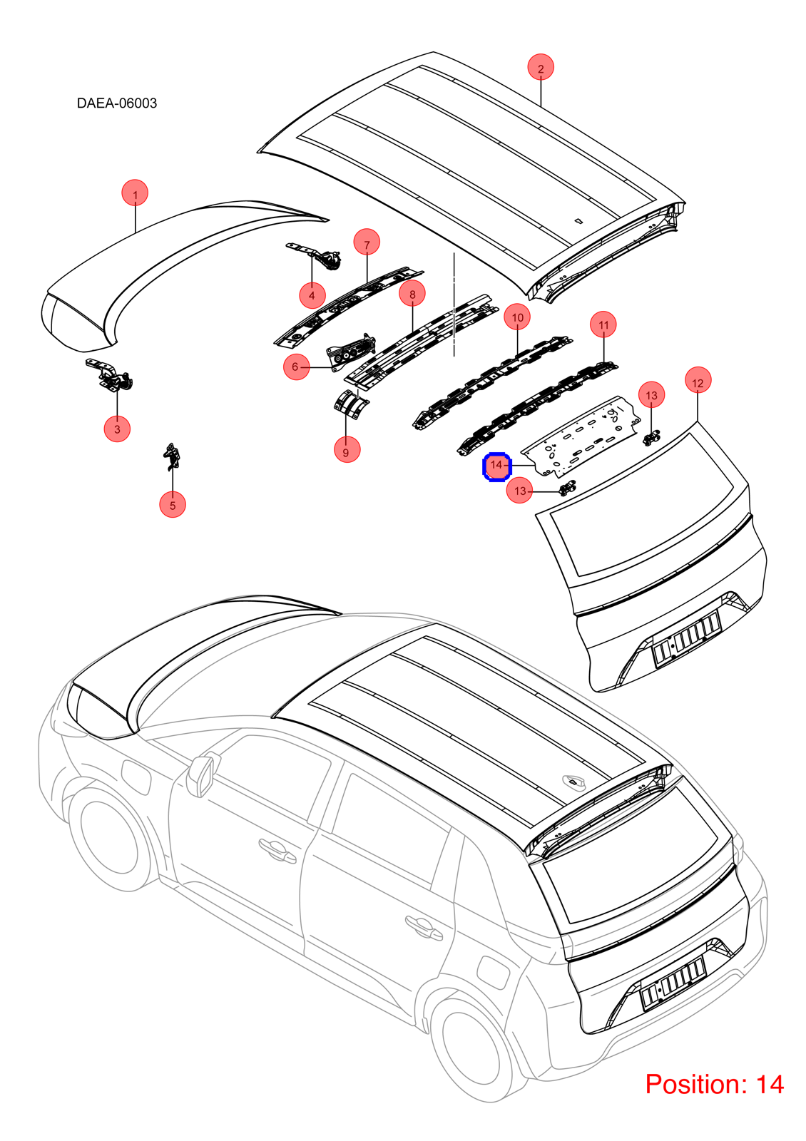 BYD Roof beam OEM 1322780400 DAEA570130077 FOR D1 1322780400-BYD_OEM