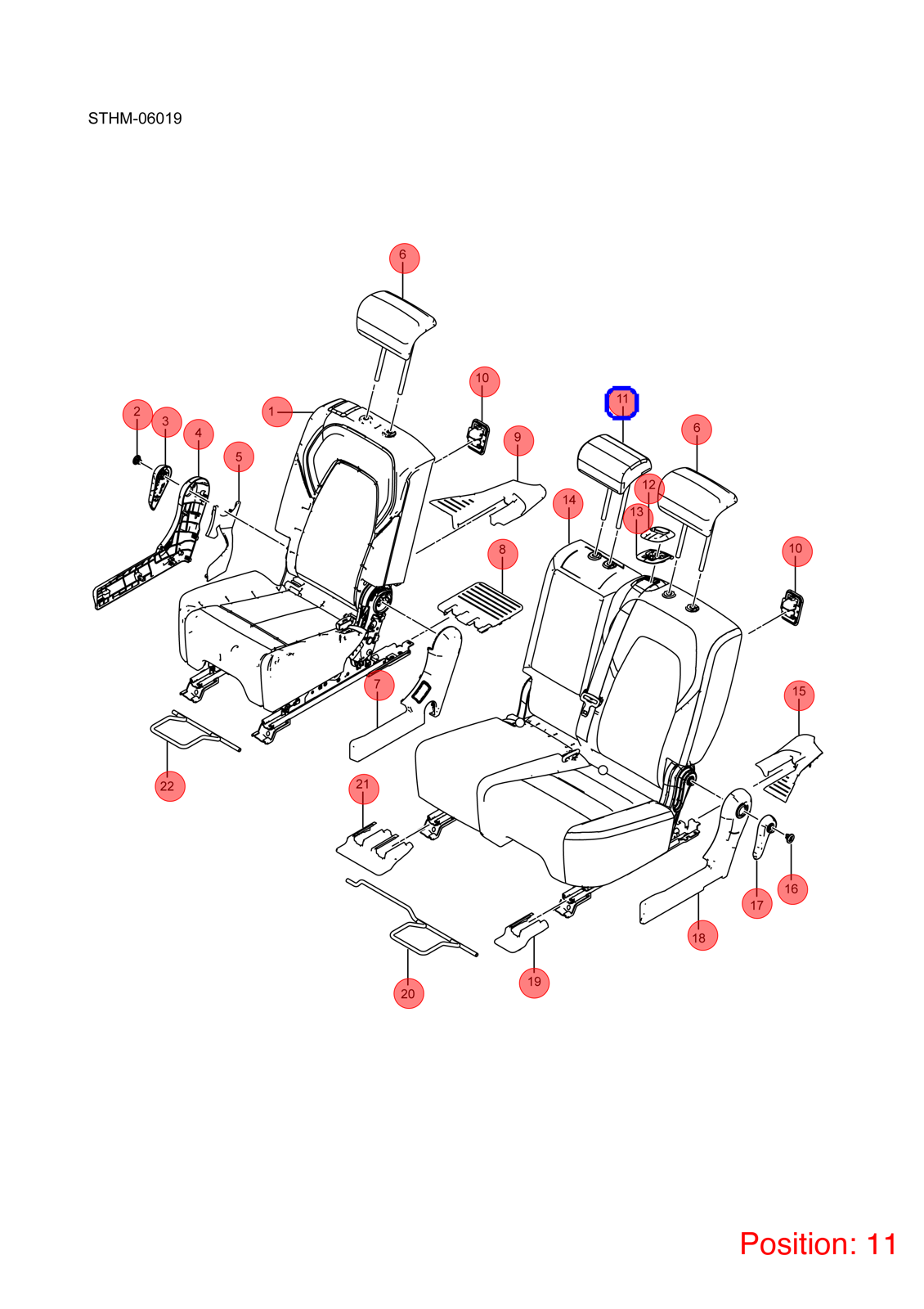BYD Seat headrest OEM 1323243300 STHA7008030A00ZL FOR Tang 1323243300-BYD_OEM