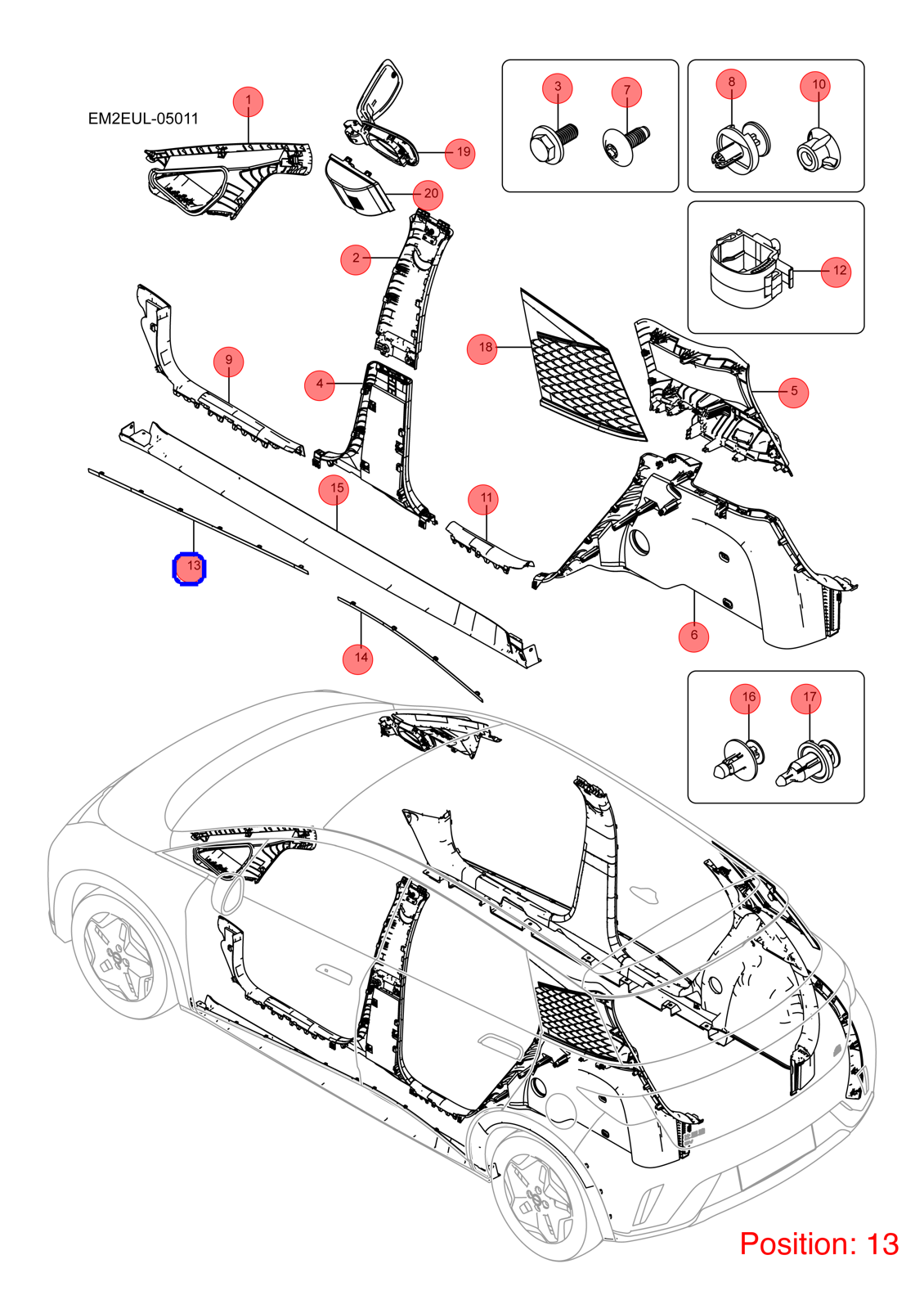 BYD Door Strip OEM 1323504700 EM2E540271000LAF FOR Dolphin 1323504700-BYD_OEM