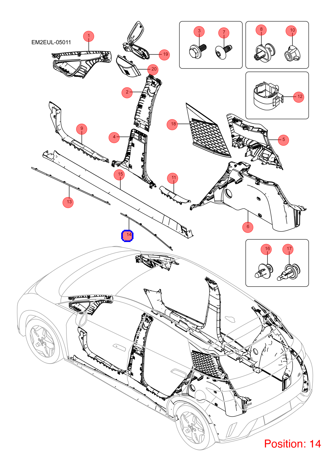 BYD Door Strip OEM 1323518400 EM2E540274000YAK FOR Dolphin 1323518400-BYD_OEM