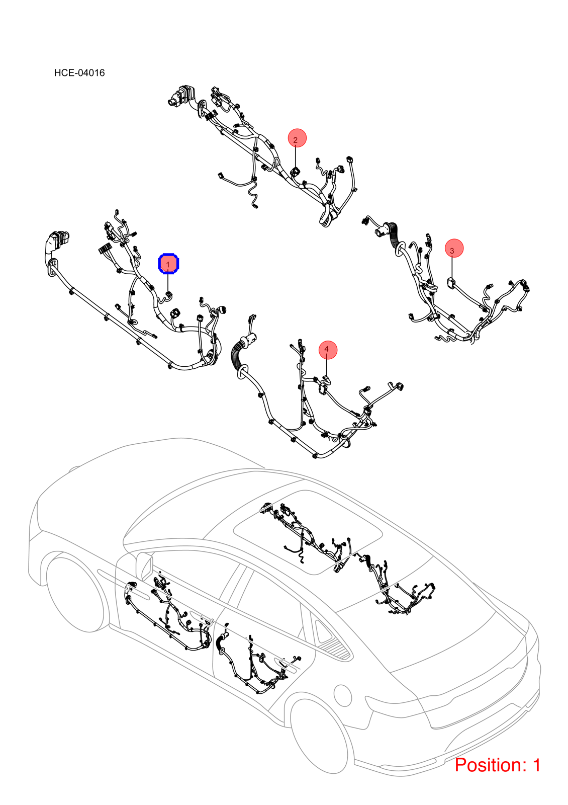 BYD Door wiring harness OEM 1324097600 HCE4002100CD2 FOR Han 1324097600-BYD_OEM