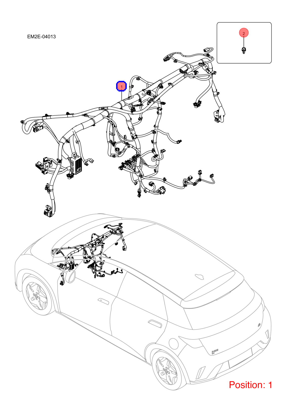 BYD Instrument panel wiring harness OEM 1325916600 EM2EA4003100B FOR Dolphin 1325916600-BYD_OEM