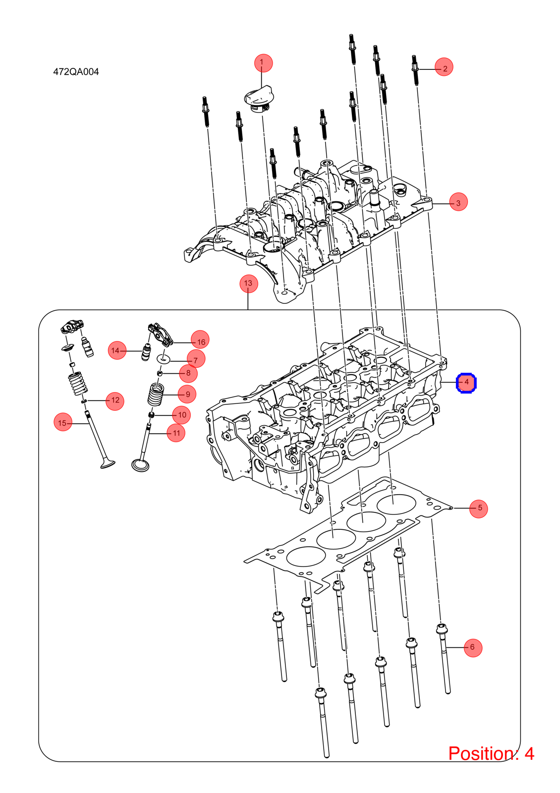 BYD Cylinder head OEM 1327635000 472QA1003110A FOR Qin Song KING Chazor Seal5 Destroyer 1327635000-BYD_OEM