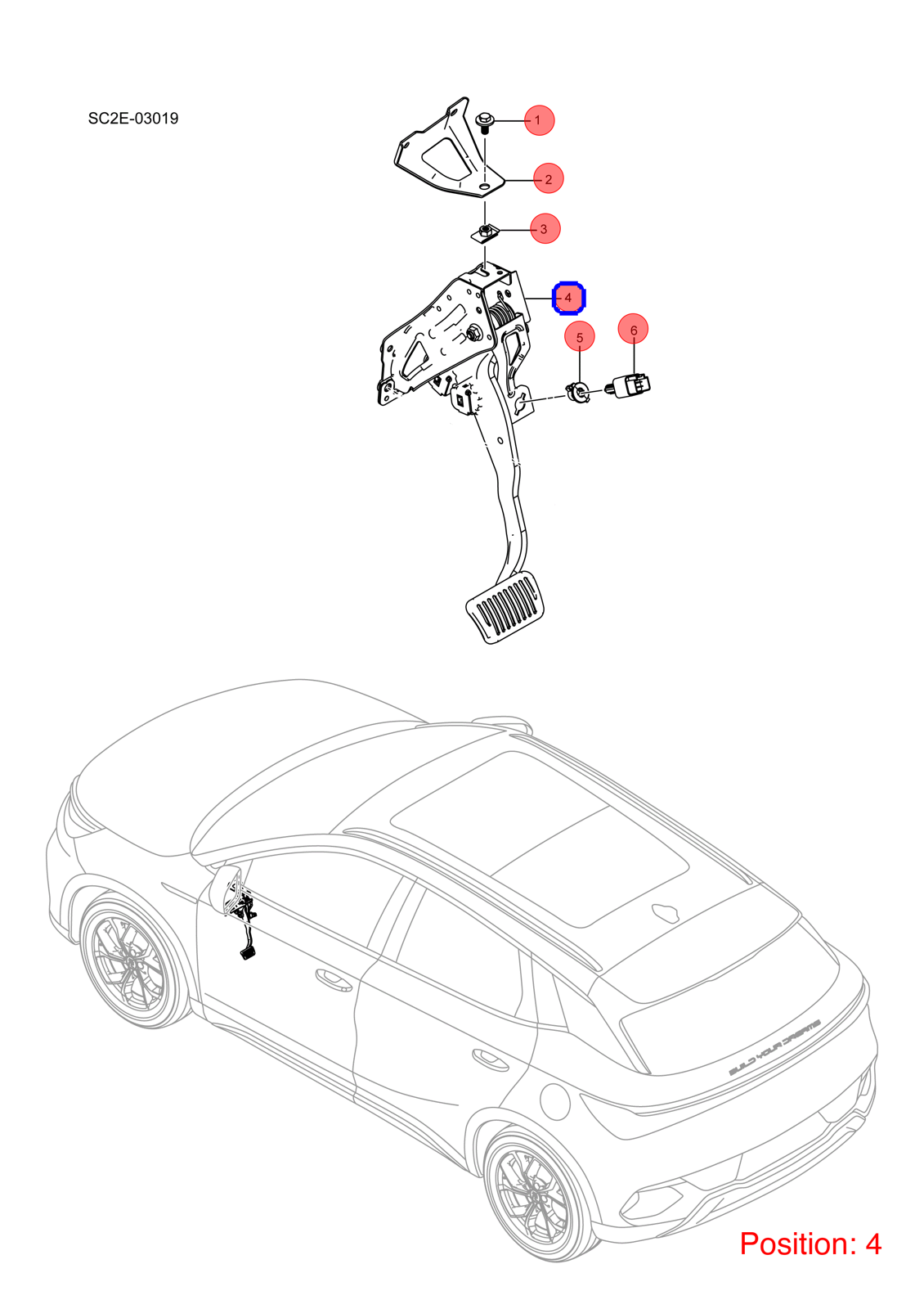 BYD Brake pedal OEM 1327944700 SC2E3504010 FOR Atto3 Yuan 1327944700-BYD_OEM