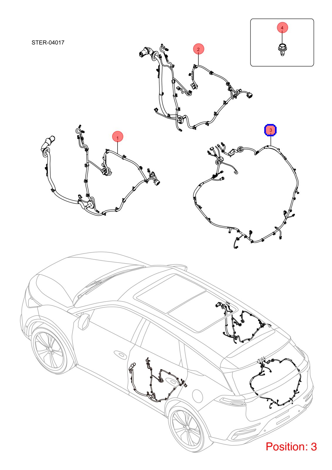 BYD Tailgate wiring harness OEM 1329486400 STES4002700A FOR Tang 1329486400-BYD_OEM
