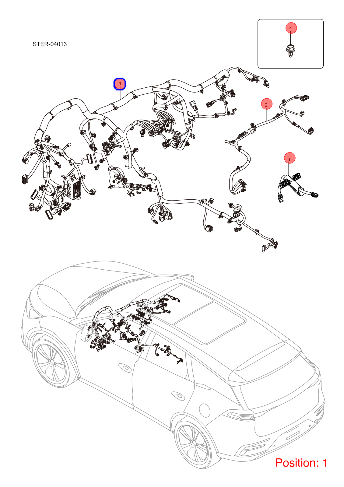 BYD Instrument panel wiring harness OEM 1329487000 STES4003110A FOR Tang 1329487000-BYD_OEM