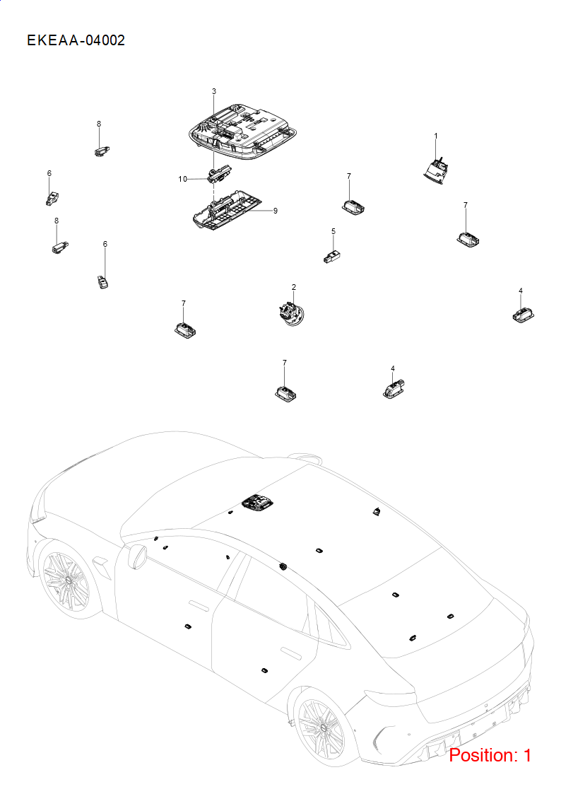 BYD Interior ceiling light OEM 1330993500 SA2FC4123080D2A7 FOR Han Atto3 Yuan Song Seal 1330993500-BYD_OEM