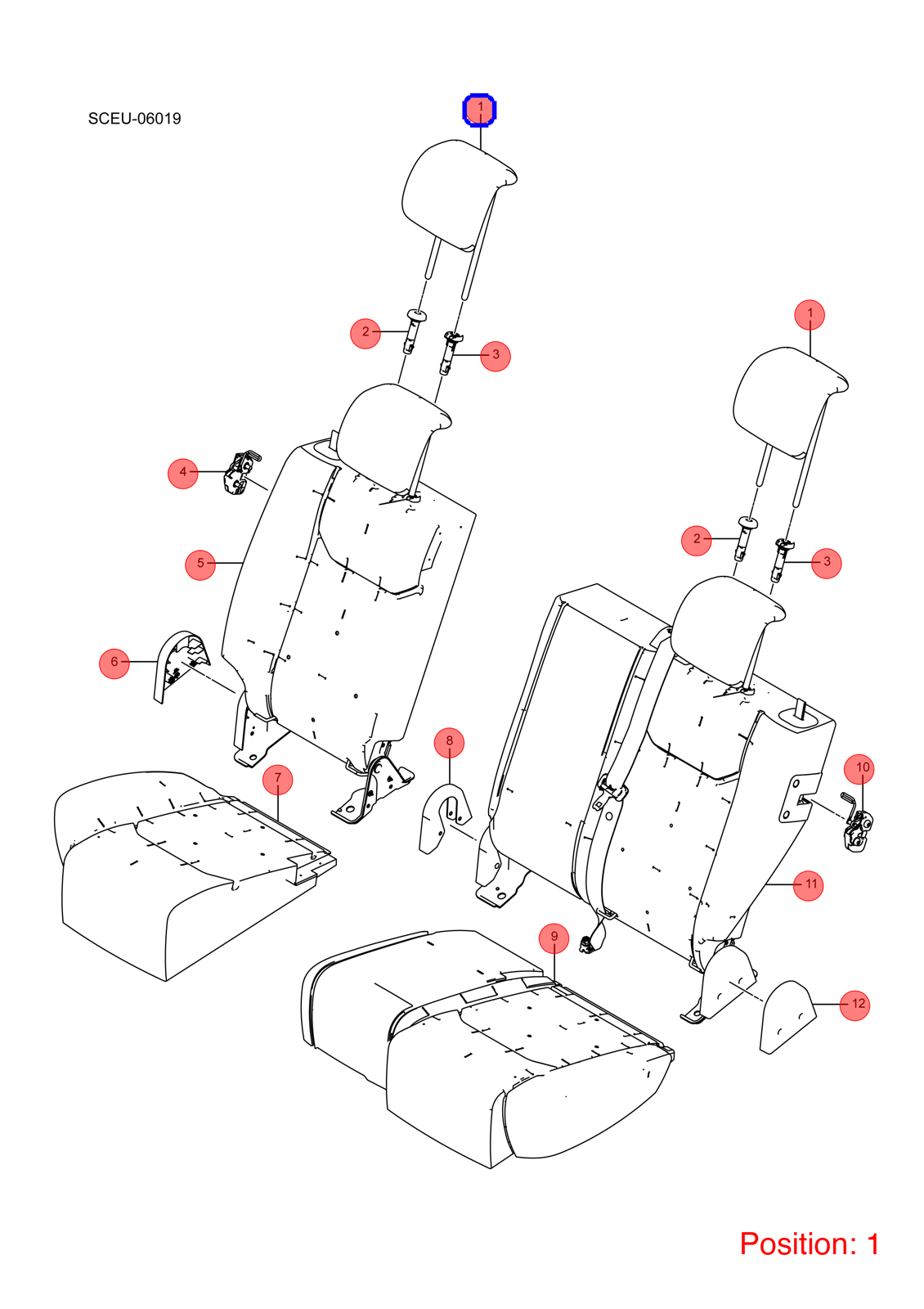 BYD Seat headrest OEM 1332270200 SCED7008010D00DY FOR Atto3 Yuan 1332270200-BYD_OEM