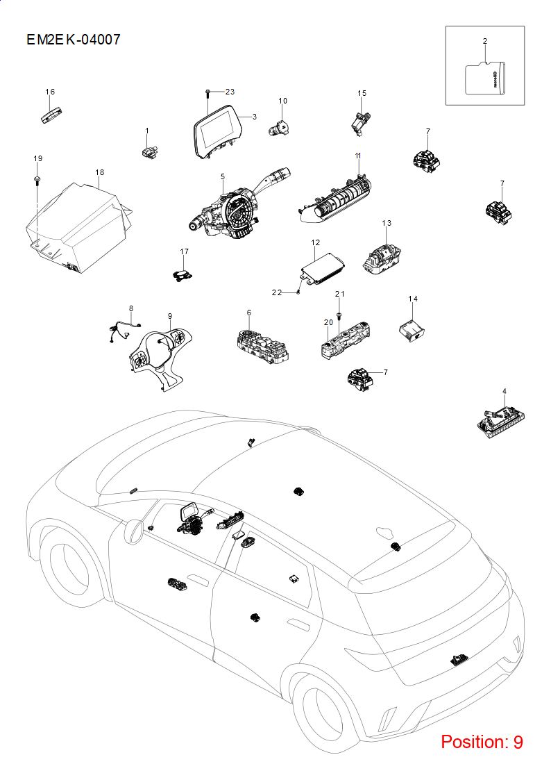 BYD Steering wheel switch OEM 1335561000 EM2E3402400E00HAK FOR Dolphin 1335561000-BYD_OEM