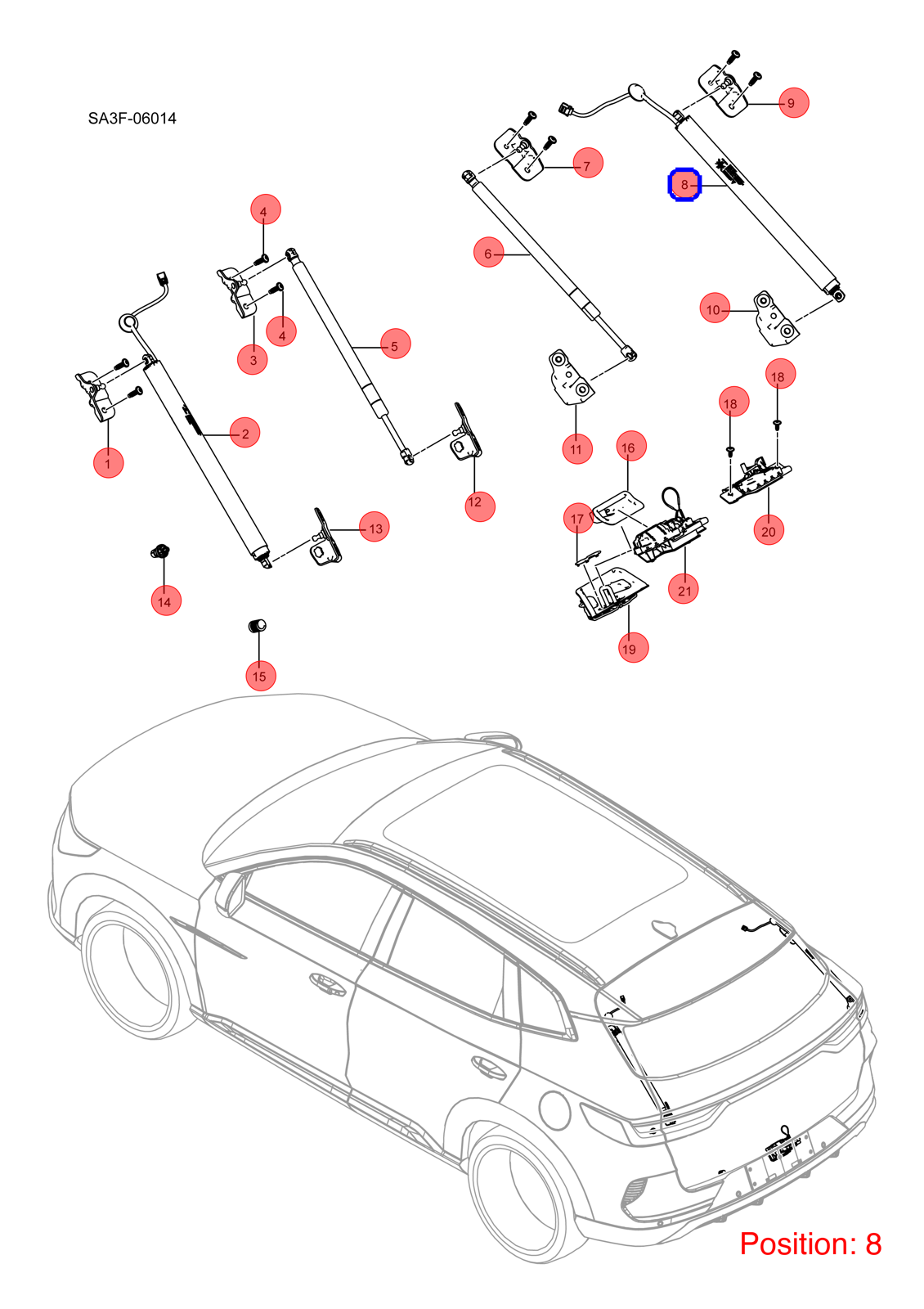 BYD Tailgate Lift Support OEM 1336900800 SA3F6309512A FOR Song 1336900800-BYD_OEM