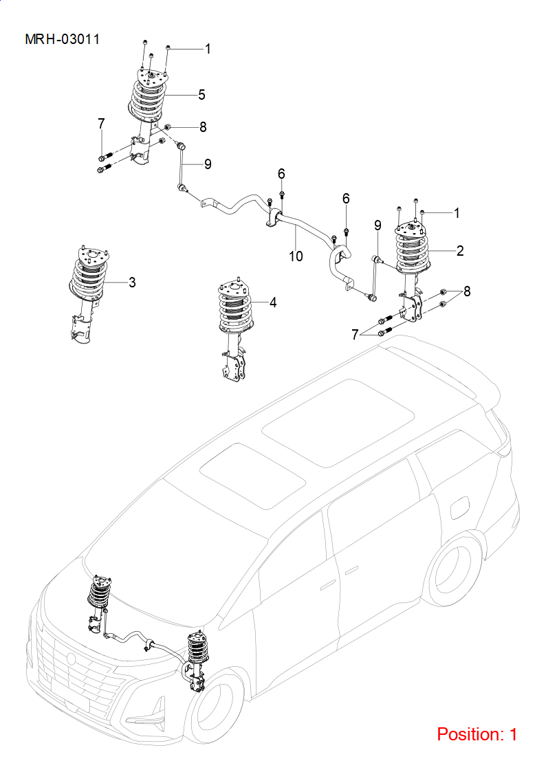 BYD Shock absorber OEM 1337595300 MRHB2905010 FOR DENZA 1337595300-BYD_OEM