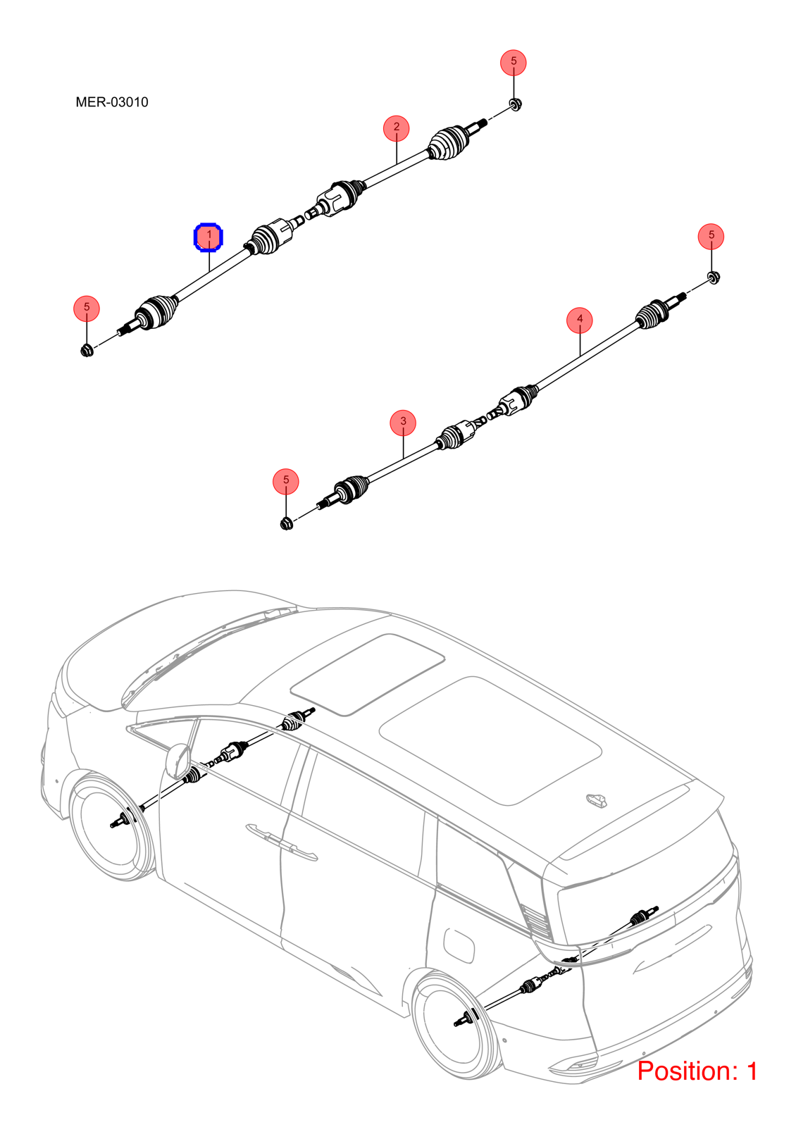 BYD Axle Shaft OEM 1338309100 MREB2203010A FOR DENZA 1338309100-BYD_OEM