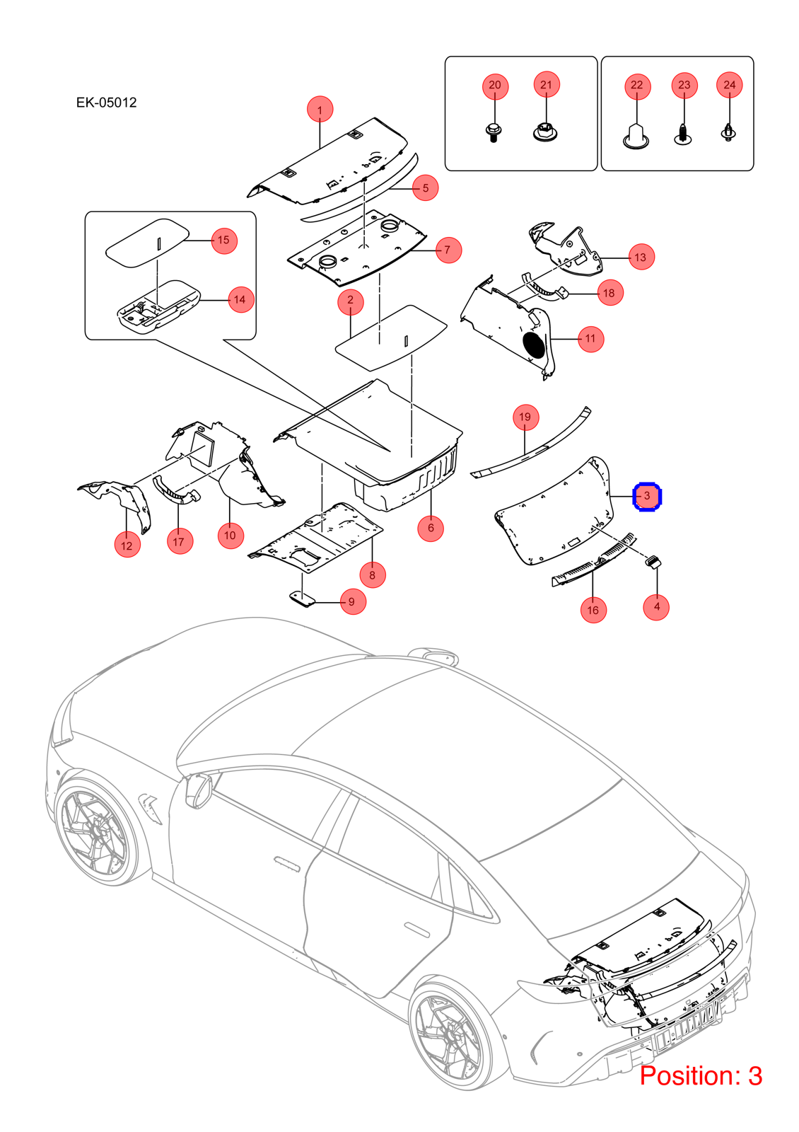 BYD Tailgate trim panel OEM 1338997500 EKEA5608020A FOR Seal 1338997500-BYD_OEM