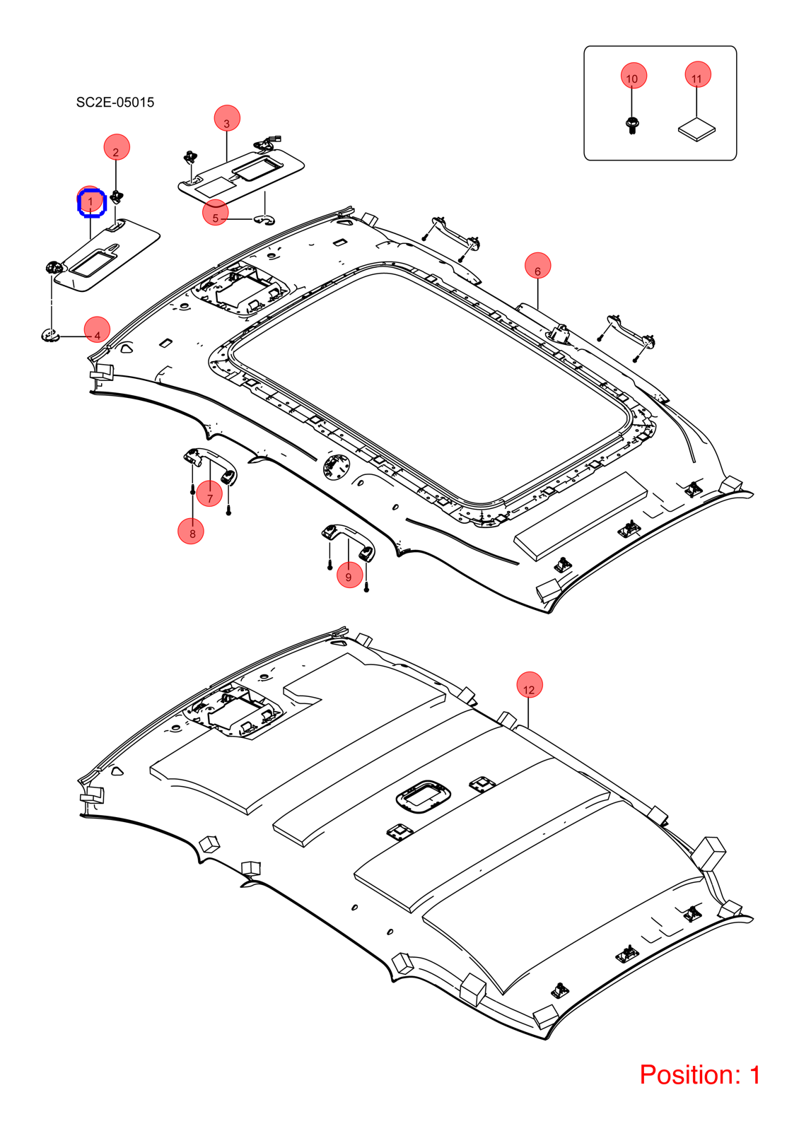 BYD Sun visor OEM 1339162000 SA2FC8204010K FOR Atto3 Yuan 1339162000-BYD_OEM