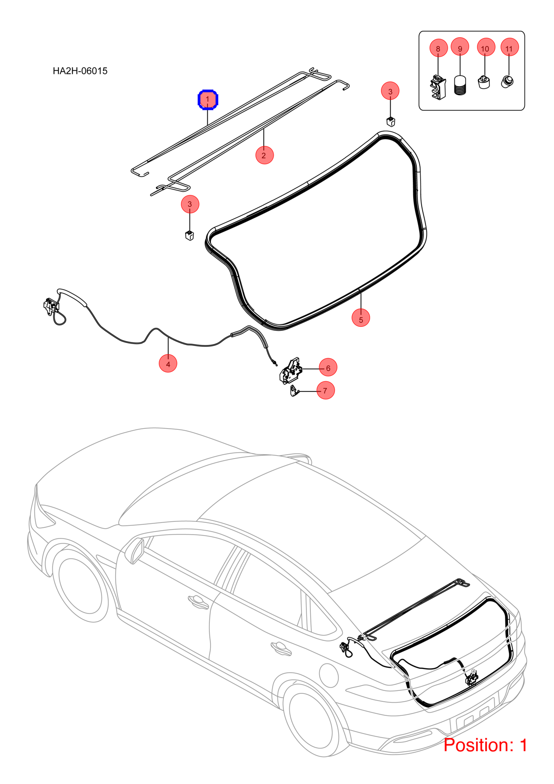 BYD Tailgate spring OEM 1339594100 HAD5606131B FOR KING Chazor Seal5 Destroyer 1339594100-BYD_OEM