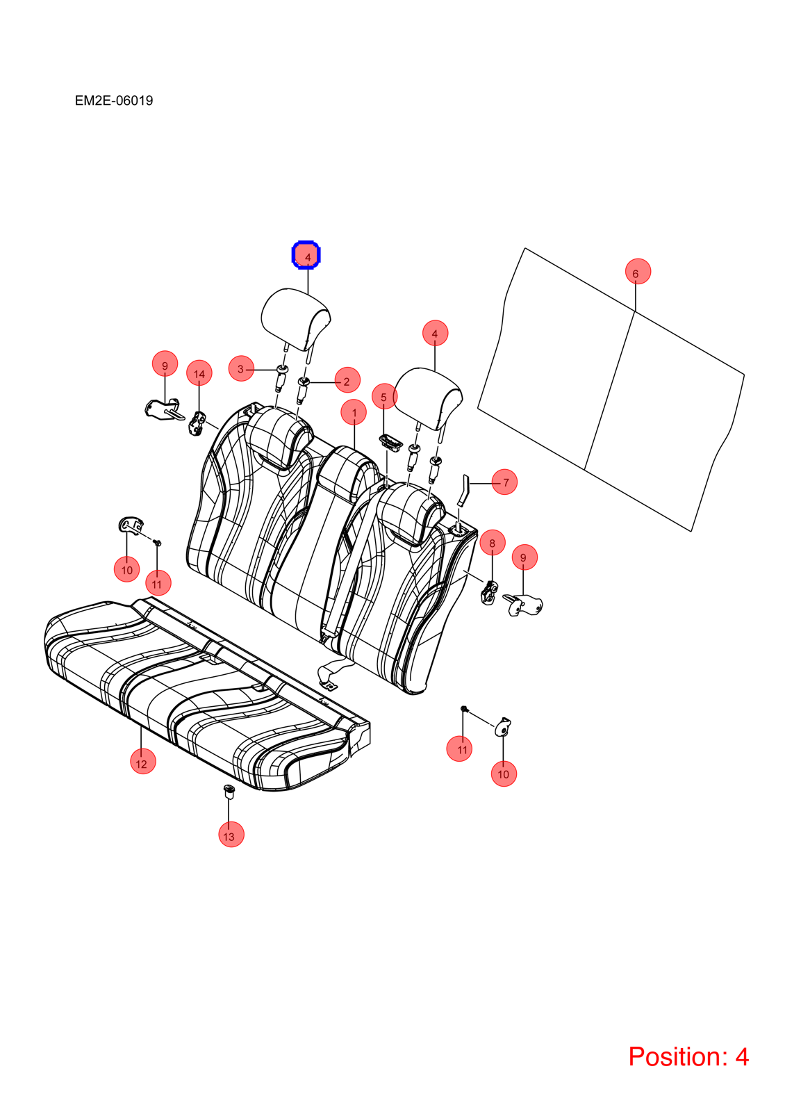 BYD Seat headrest OEM 1342162800 EM2E7008010002L FOR Dolphin 1342162800-BYD_OEM