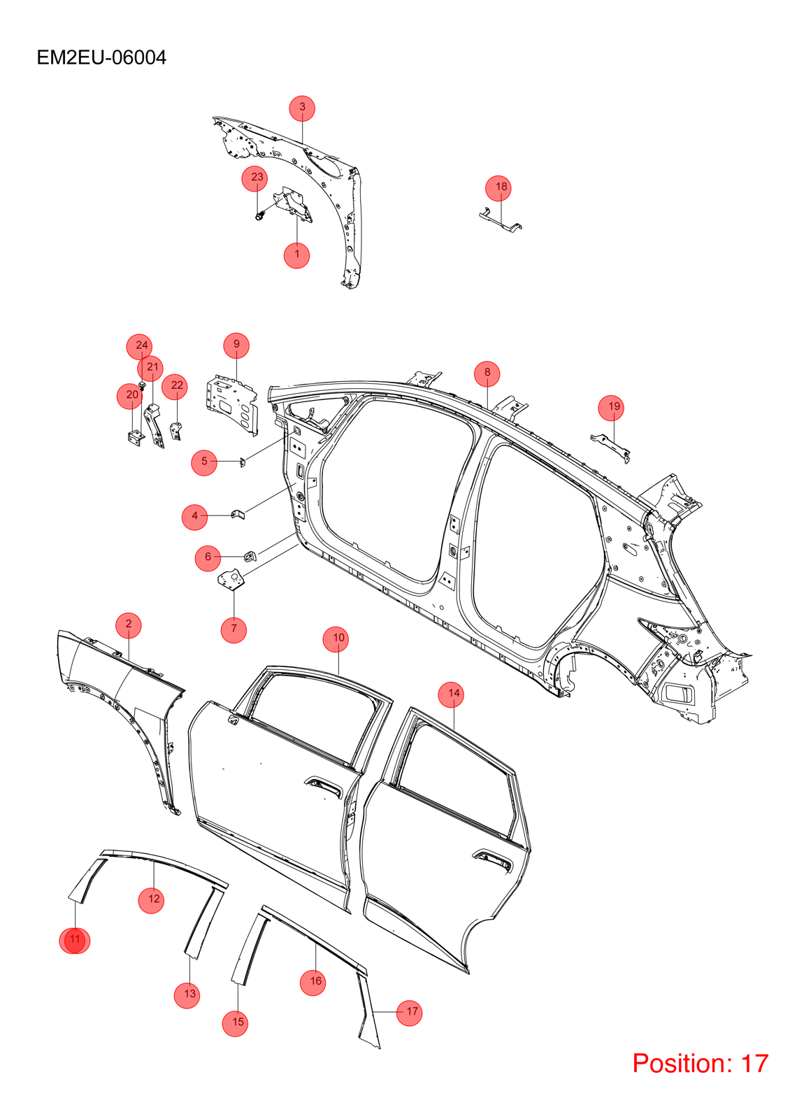 BYD Door sticker OEM 1342163300 EM2E6201465 FOR Dolphin 1342163300-BYD_OEM