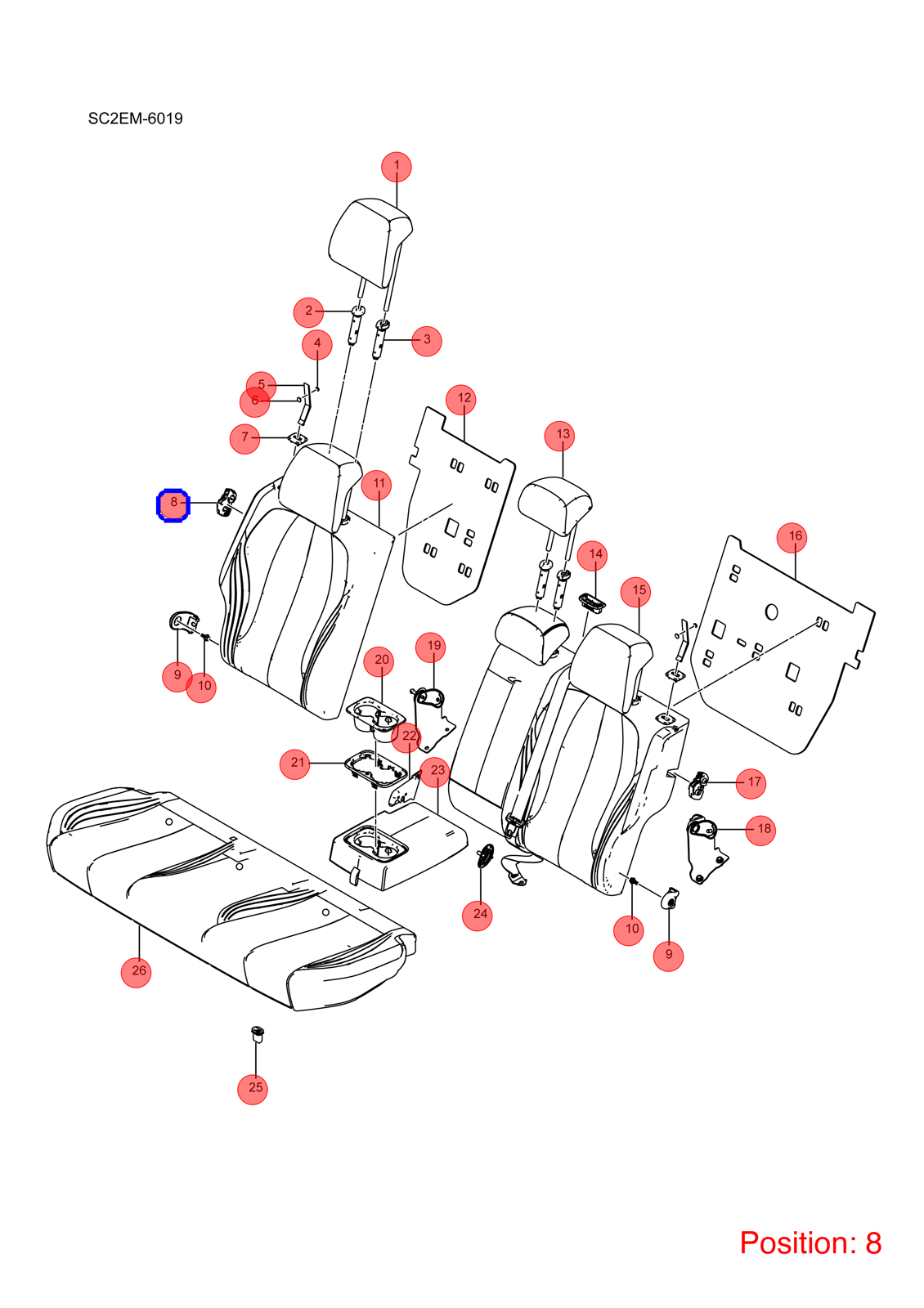 BYD Seat lock mechanism OEM 1343124500 SC2E7005680 FOR Atto3 Yuan Dolphin 1343124500-BYD_OEM