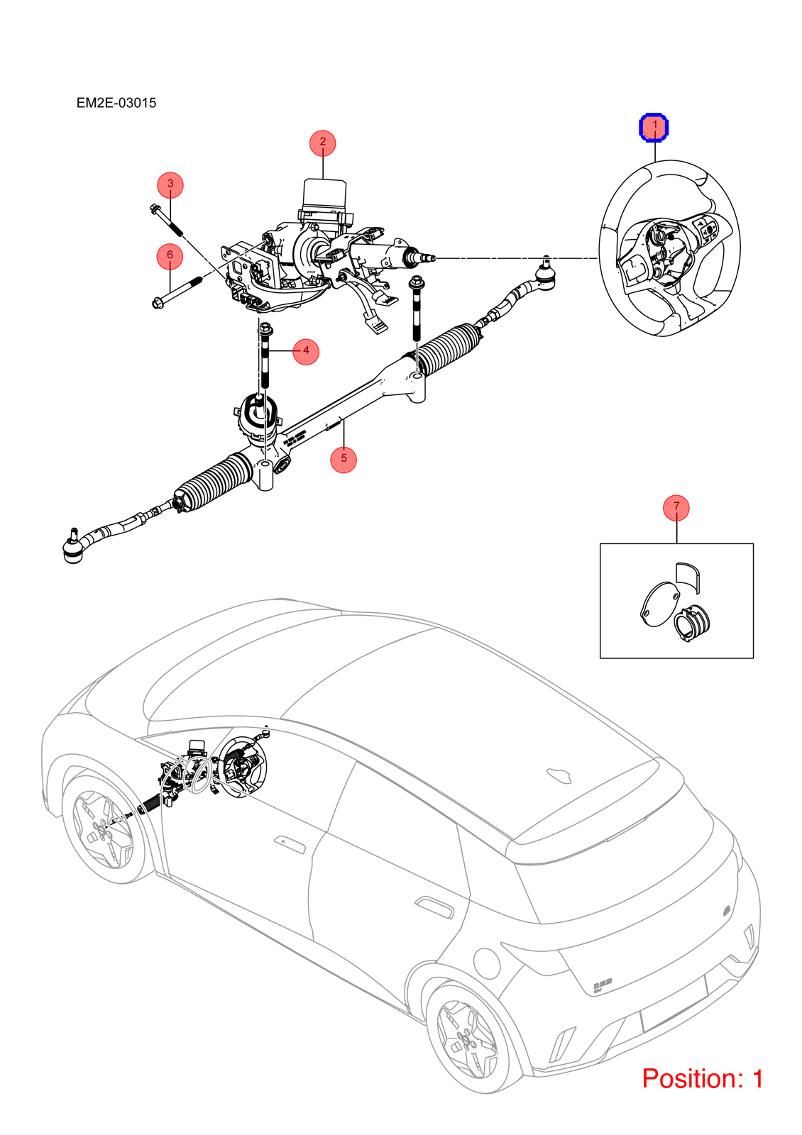 BYD Steering wheel OEM 1343251200 EM2E3402010E00LAS FOR Dolphin 1343251200-BYD_OEM