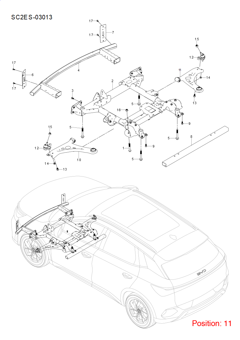 BYD Control arm OEM 1343798400 SC2E2904020A FOR Atto3 Yuan 1343798400-BYD_OEM
