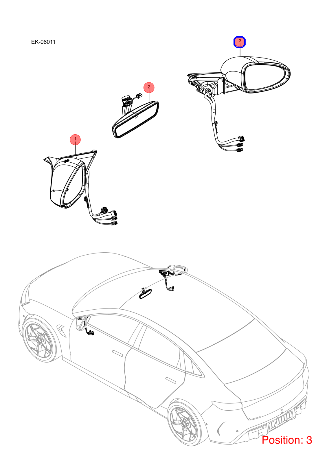 BYD Reverse mirror assembly OEM 1344273000 EKEA8202109 FOR Seal 1344273000-BYD_OEM