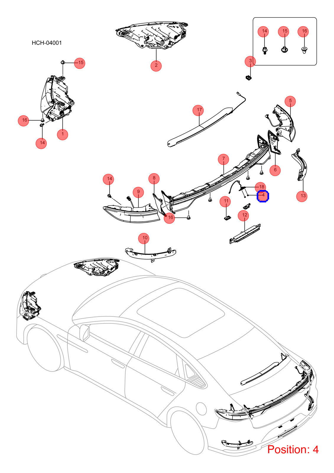 BYD Tailgate switch OEM 1344304800 HCEF3642801 FOR Han 1344304800-BYD_OEM