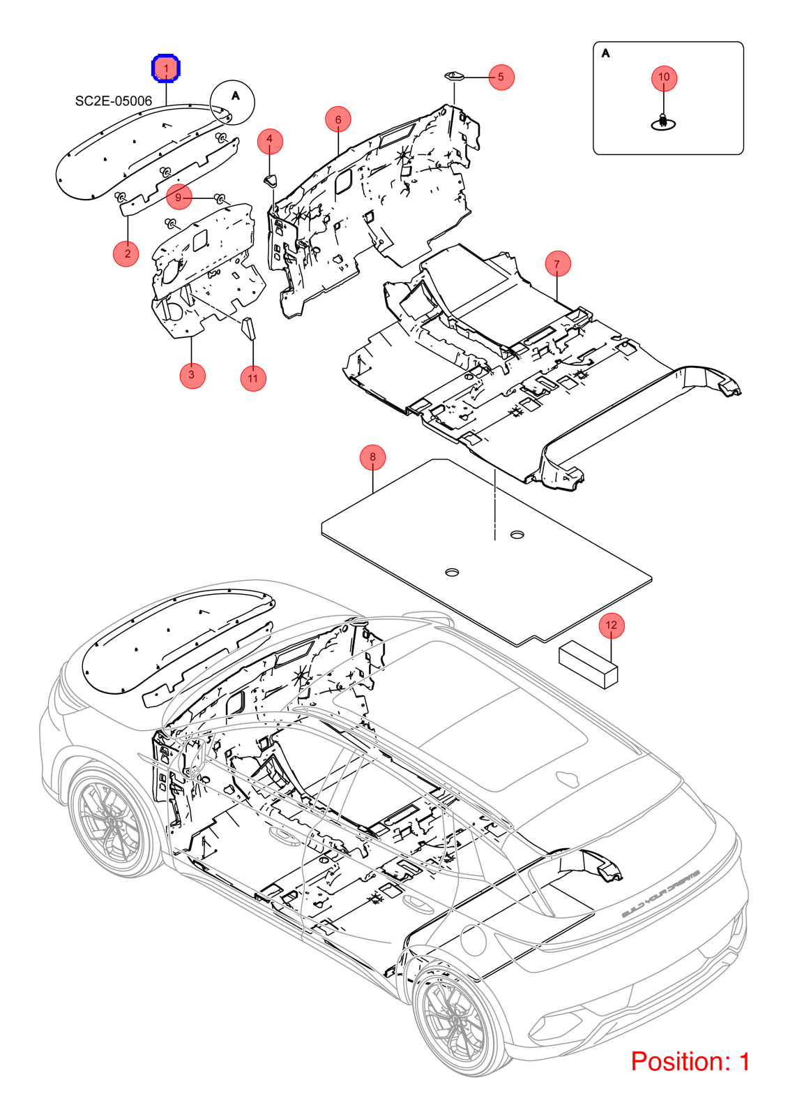 BYD Hood heat insulation cotton OEM 1345606700 SC2EM8402021 FOR Atto3 Yuan 1345606700-BYD_OEM