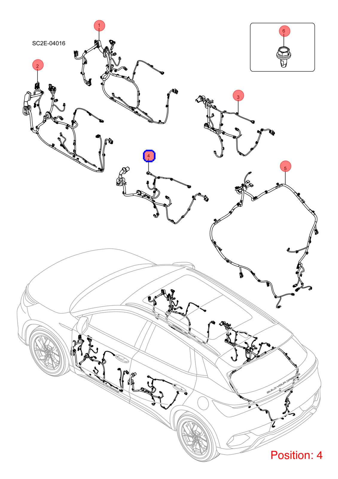 BYD Door wiring harness OEM 1345836700 SC2EQ4002300B FOR Atto3 Yuan 1345836700-BYD_OEM