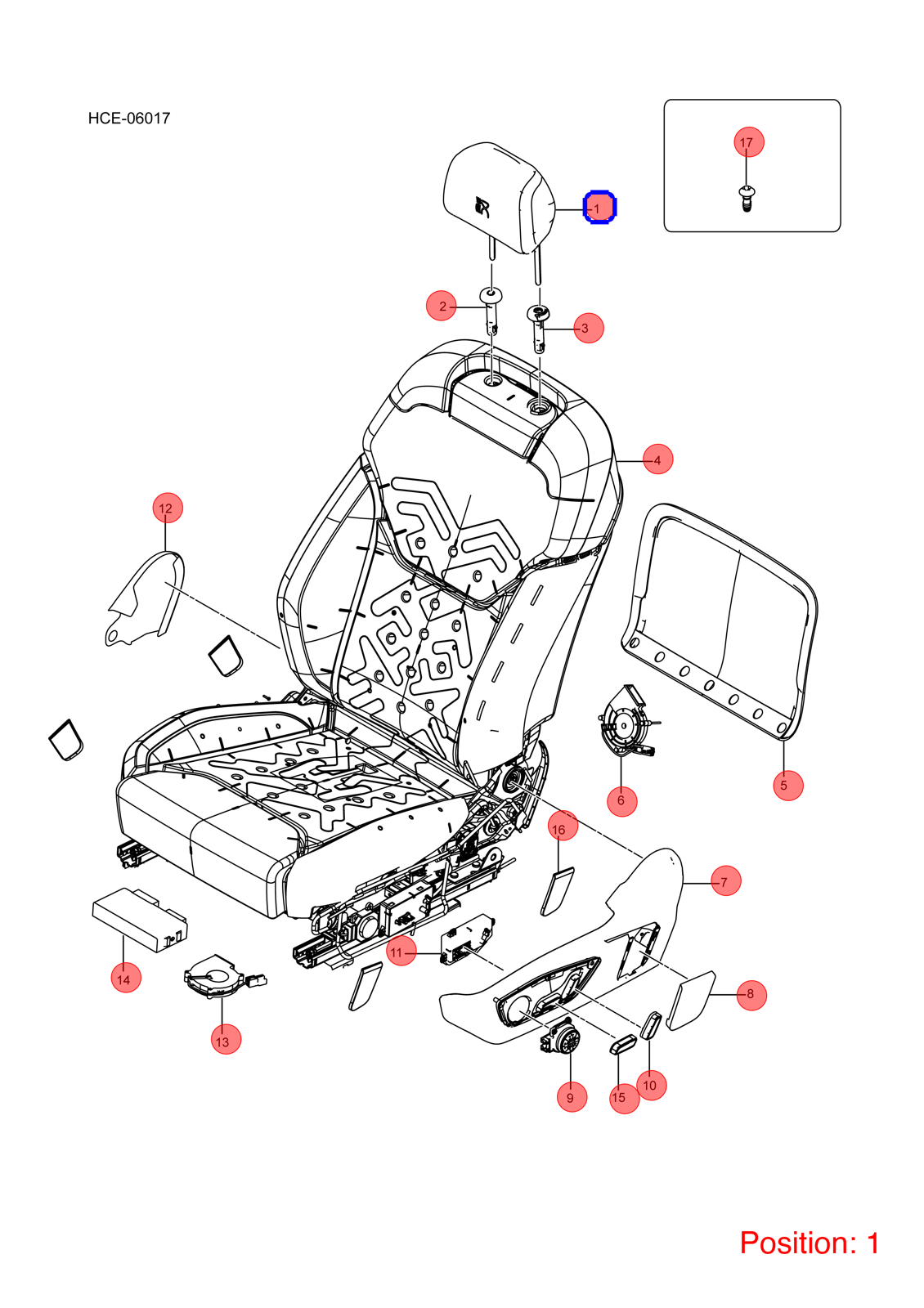 BYD Seat headrest OEM 1348448500 HC6808010A00ZA3 FOR Han 1348448500-BYD_OEM