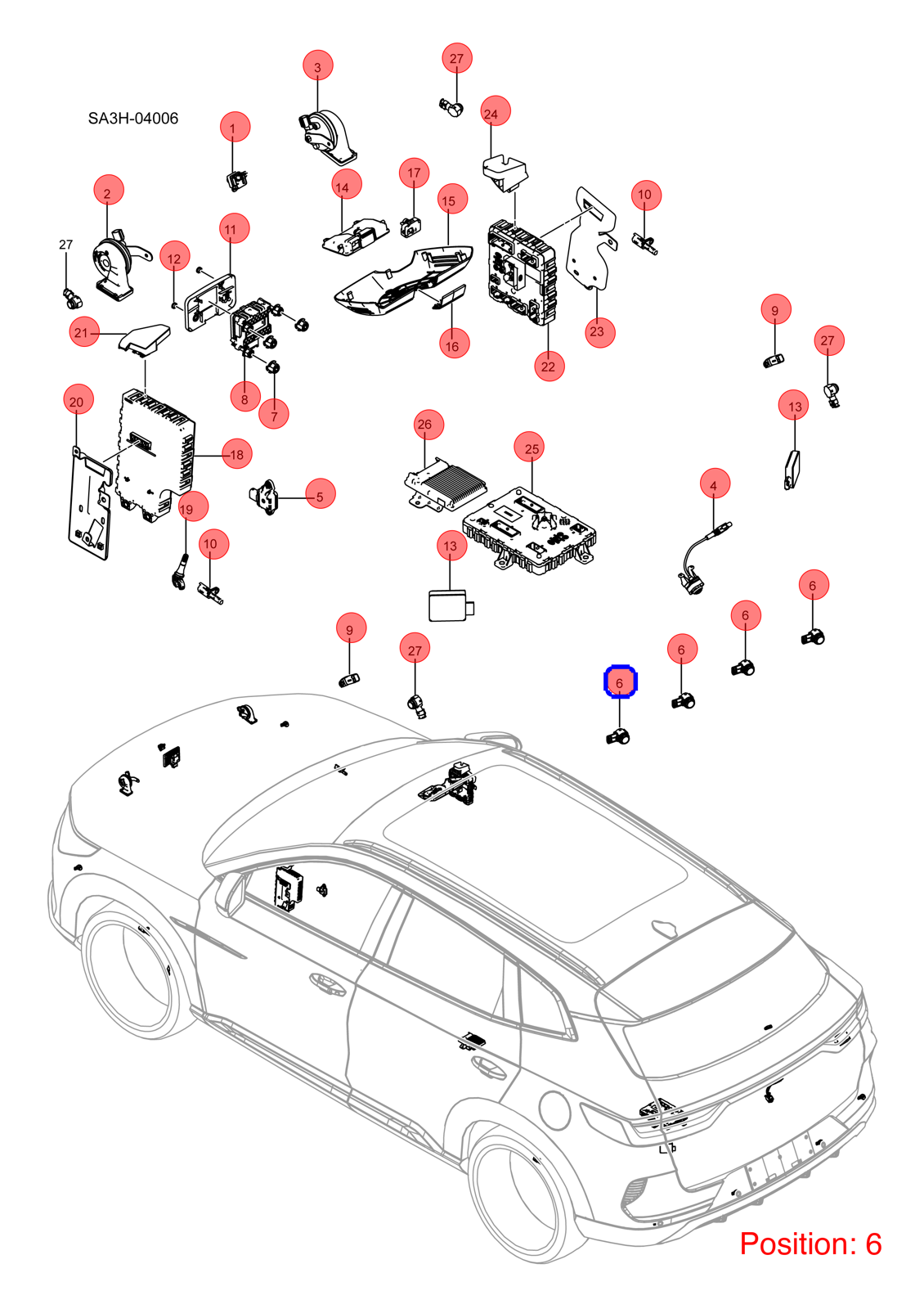 BYD Parking Sensor OEM 1348833100 HA2E3603300D00HA4 FOR Qin Song KING Chazor Seal5 Destroyer 1348833100-BYD_OEM