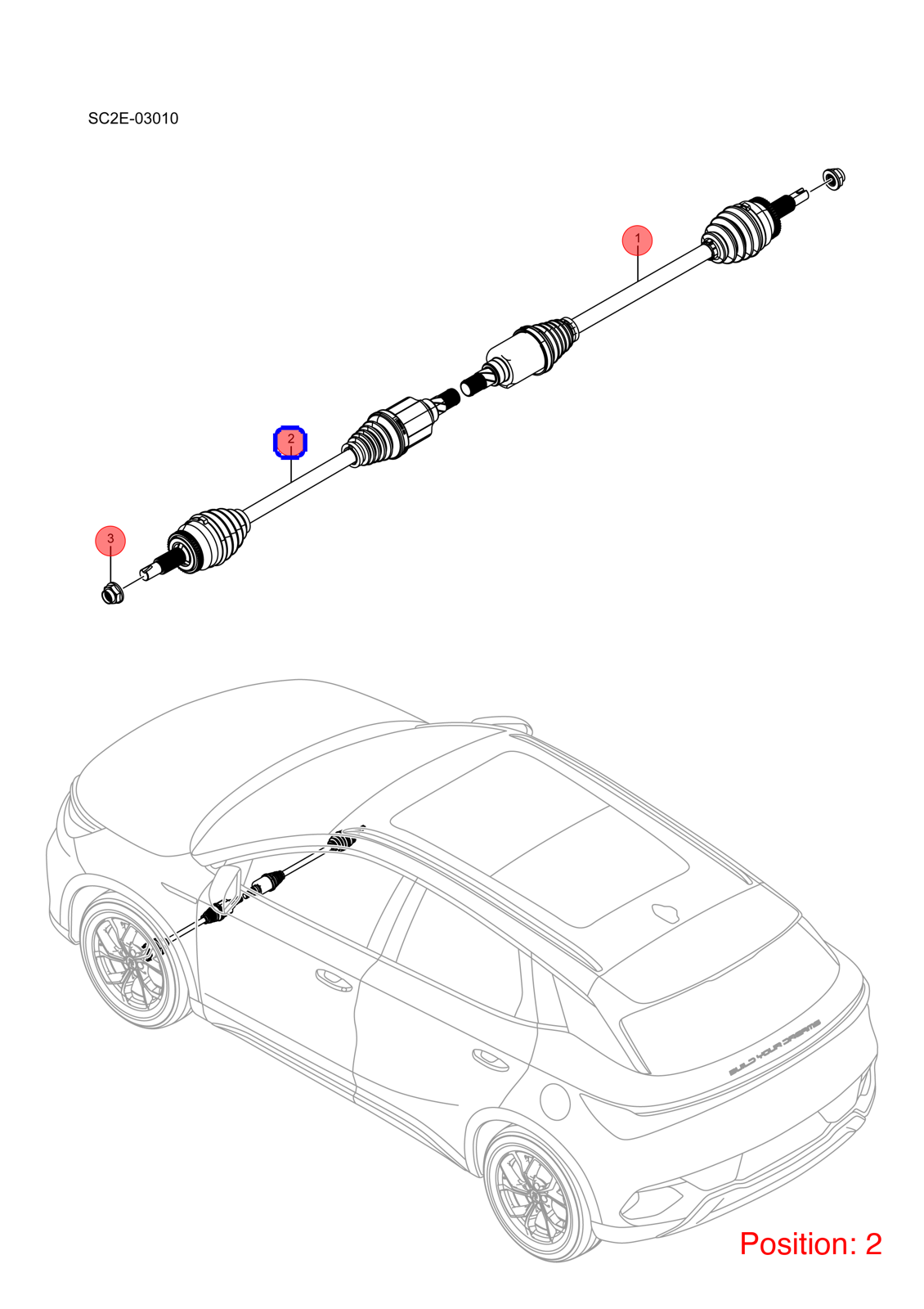 BYD Axle Shaft OEM 1350015700 SC2EE2203010F FOR Atto3 Yuan 1350015700-BYD_OEM