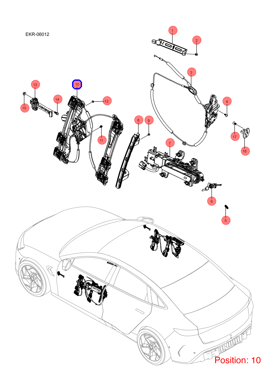 BYD Rear Left Door Window Regulator OEM 1350227600 EKEA6104100A FOR Seal 1350227600-BYD_OEM