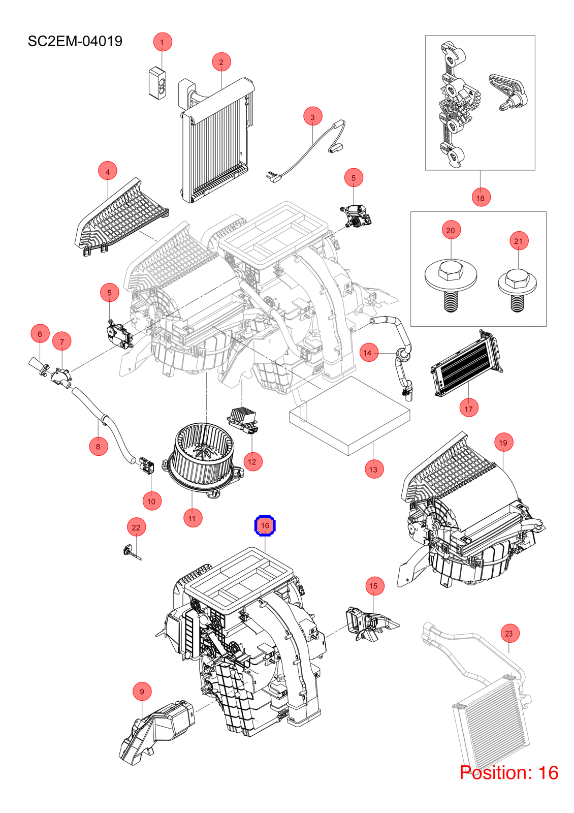 BYD Evaporator housing OEM 1351332400 SC2EM8100100 FOR Atto3 Yuan 1351332400-BYD_OEM