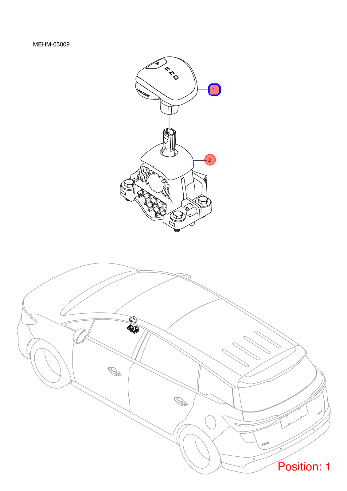 BYD Gear shift lever OEM 1352557500 HA2E1703050Z00BX FOR Qin Song 1352557500-BYD_OEM