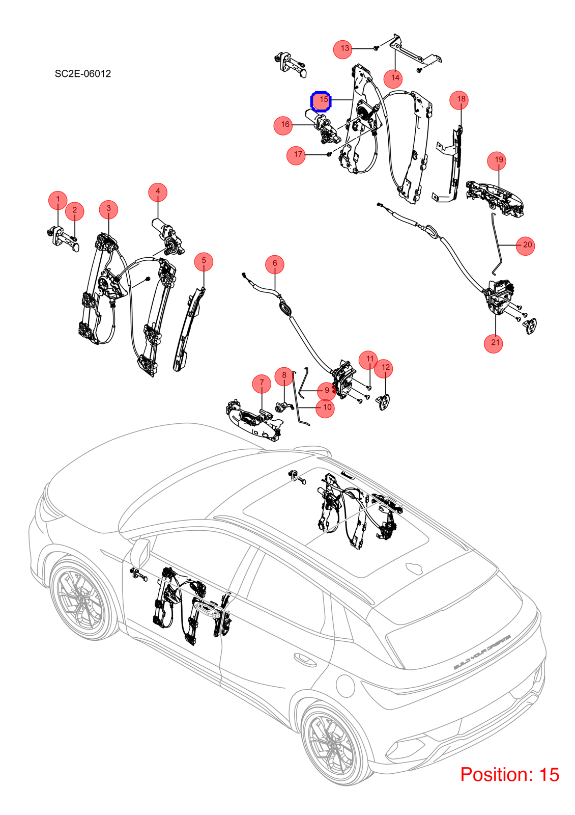 BYD Window Regulator OEM 1355762600 SC2EM6104120 FOR Atto3 Yuan 1355762600-BYD_OEM