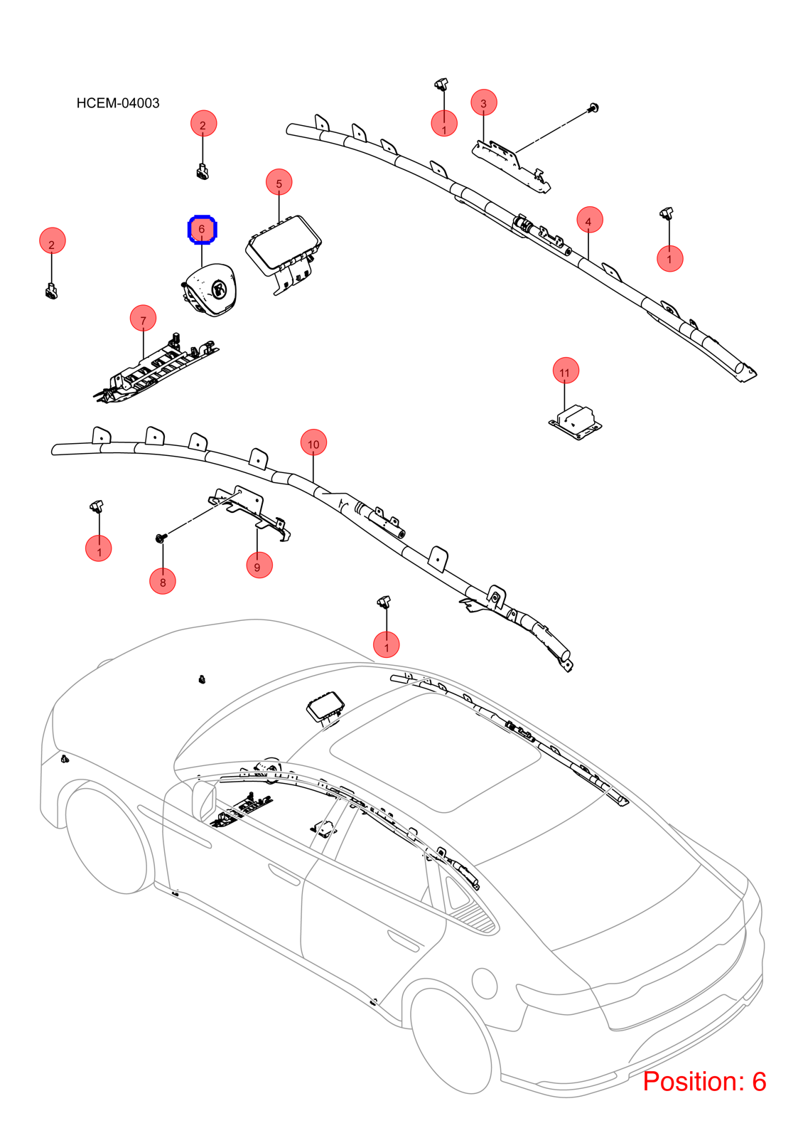 BYD Main airbag OEM 1356196900 HCEC582010000ZA3 FOR Han 1356196900-BYD_OEM