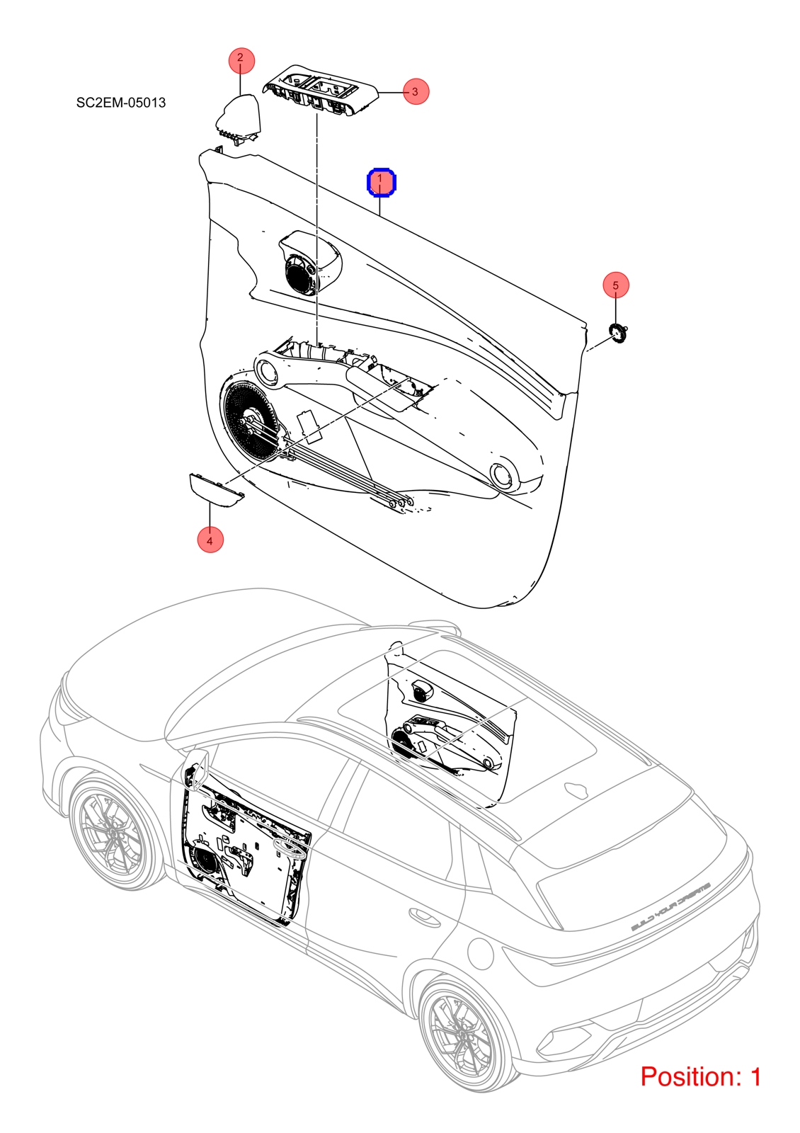 BYD Door panel OEM 1356816900 SC2EM6102100D FOR Atto3 Yuan 1356816900-BYD_OEM