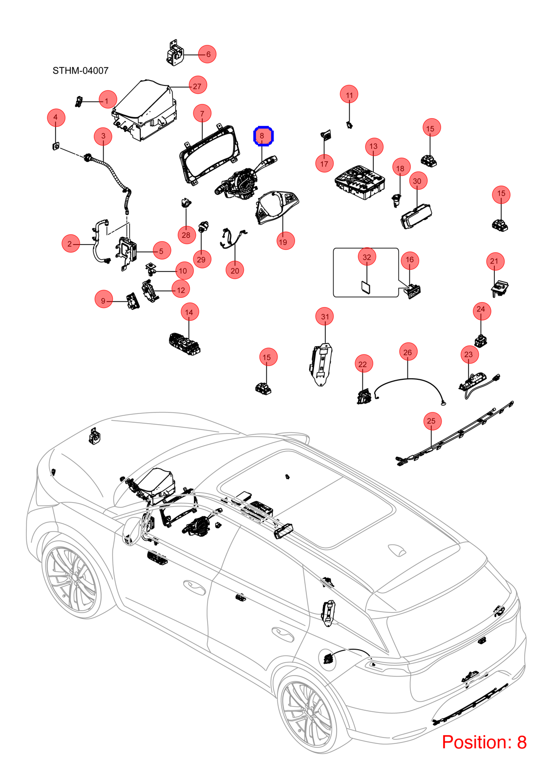 BYD Combination switch OEM 1359244400 SA2HG3774010QE2 FOR Tang 1359244400-BYD_OEM