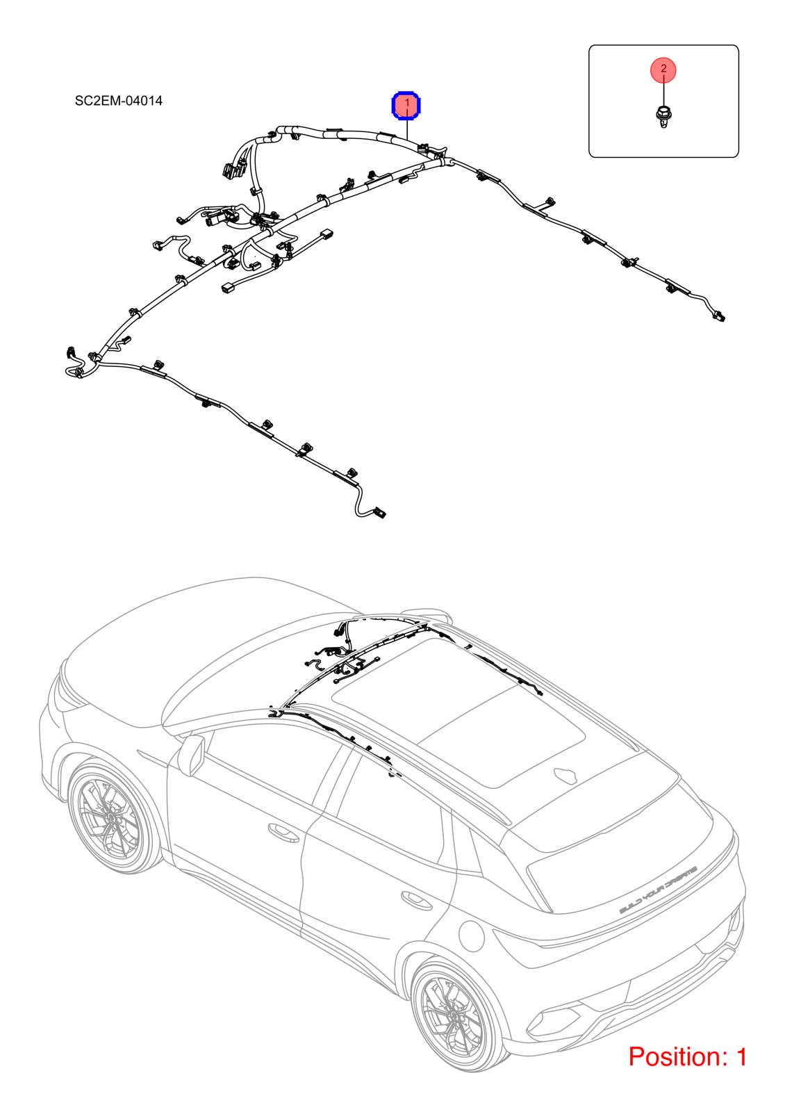 BYD Roof wiring harness OEM 1359751900 SC2EM4002800B FOR Atto3 Yuan 1359751900-BYD_OEM