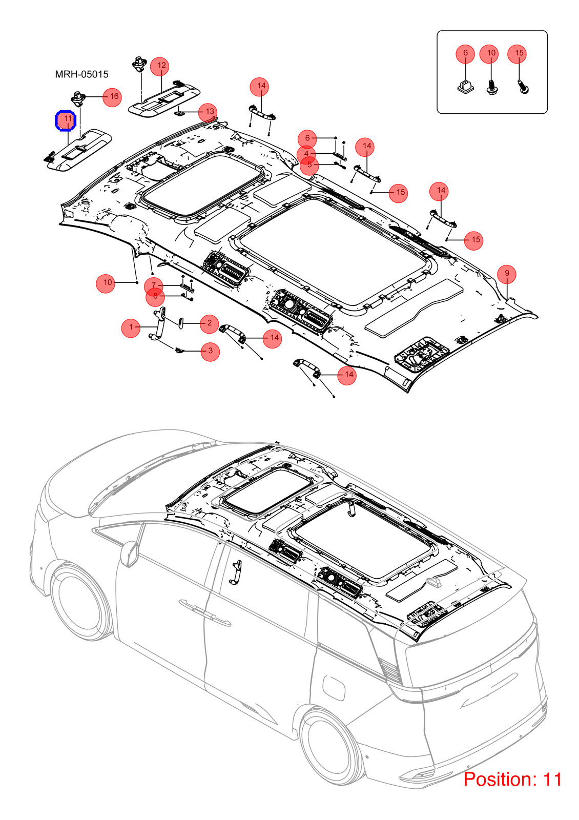 BYD Sun visor OEM 1360640400 MRHB8204010A00HBD FOR DENZA 1360640400-BYD_OEM