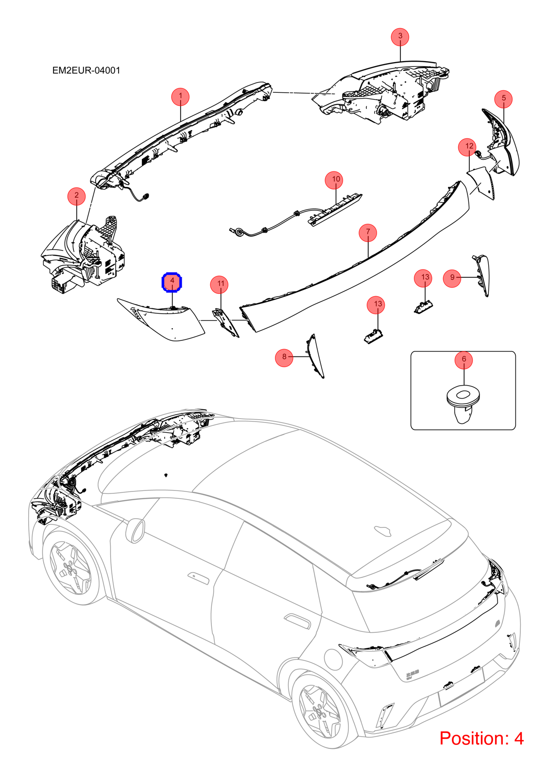 BYD Taillight OEM 1361122500 EM2E4133010A FOR Dolphin 1361122500-BYD_OEM