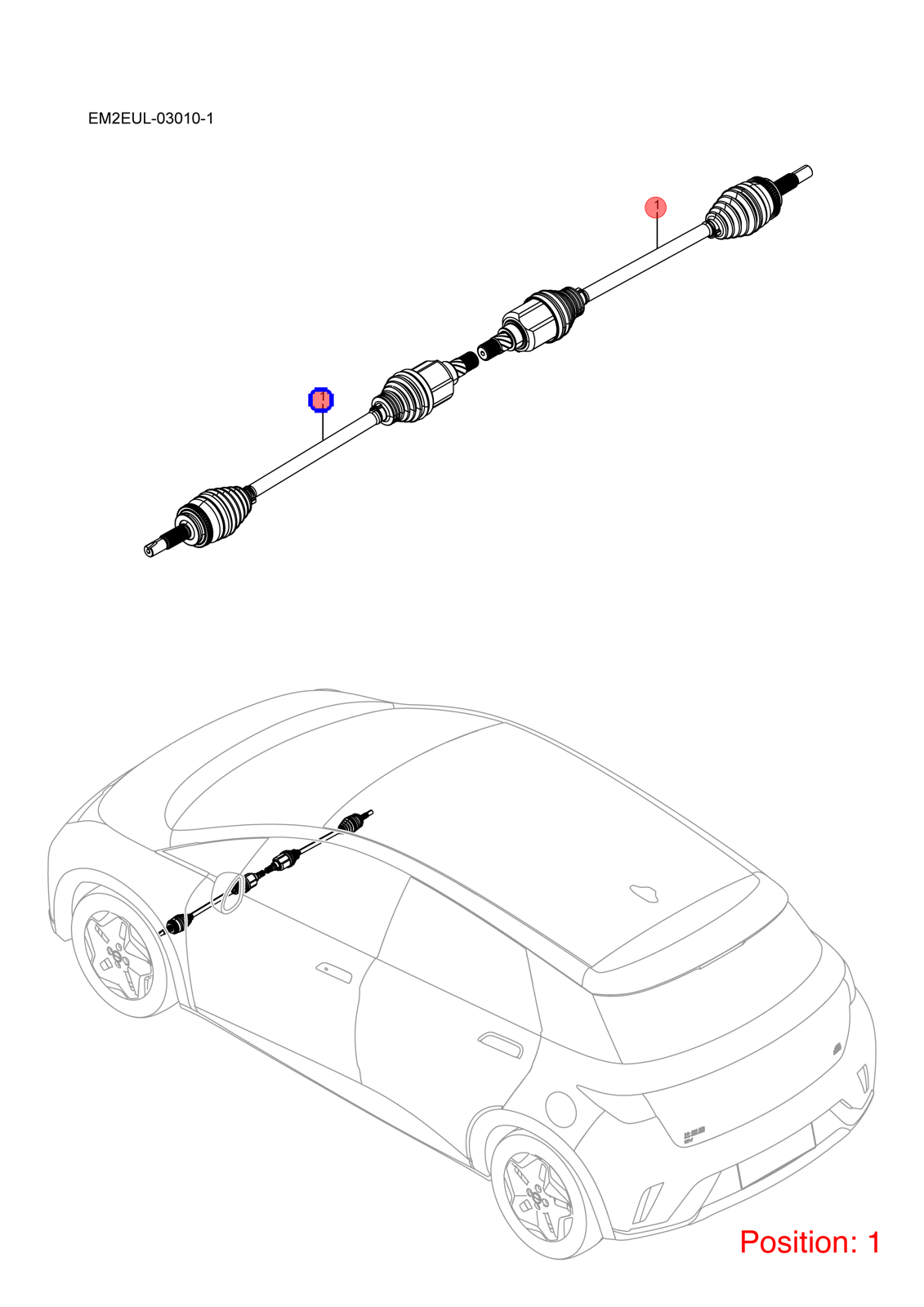 BYD Axle Shaft OEM 1361140000 EM2EY2203010 FOR Dolphin 1361140000-BYD_OEM