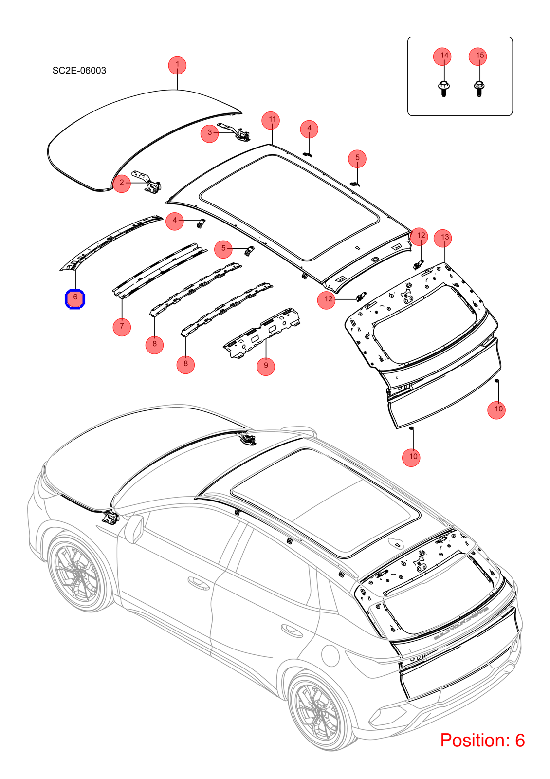 BYD Roof beam OEM 1362337900 SC2E570120077 FOR Atto3 Yuan 1362337900-BYD_OEM