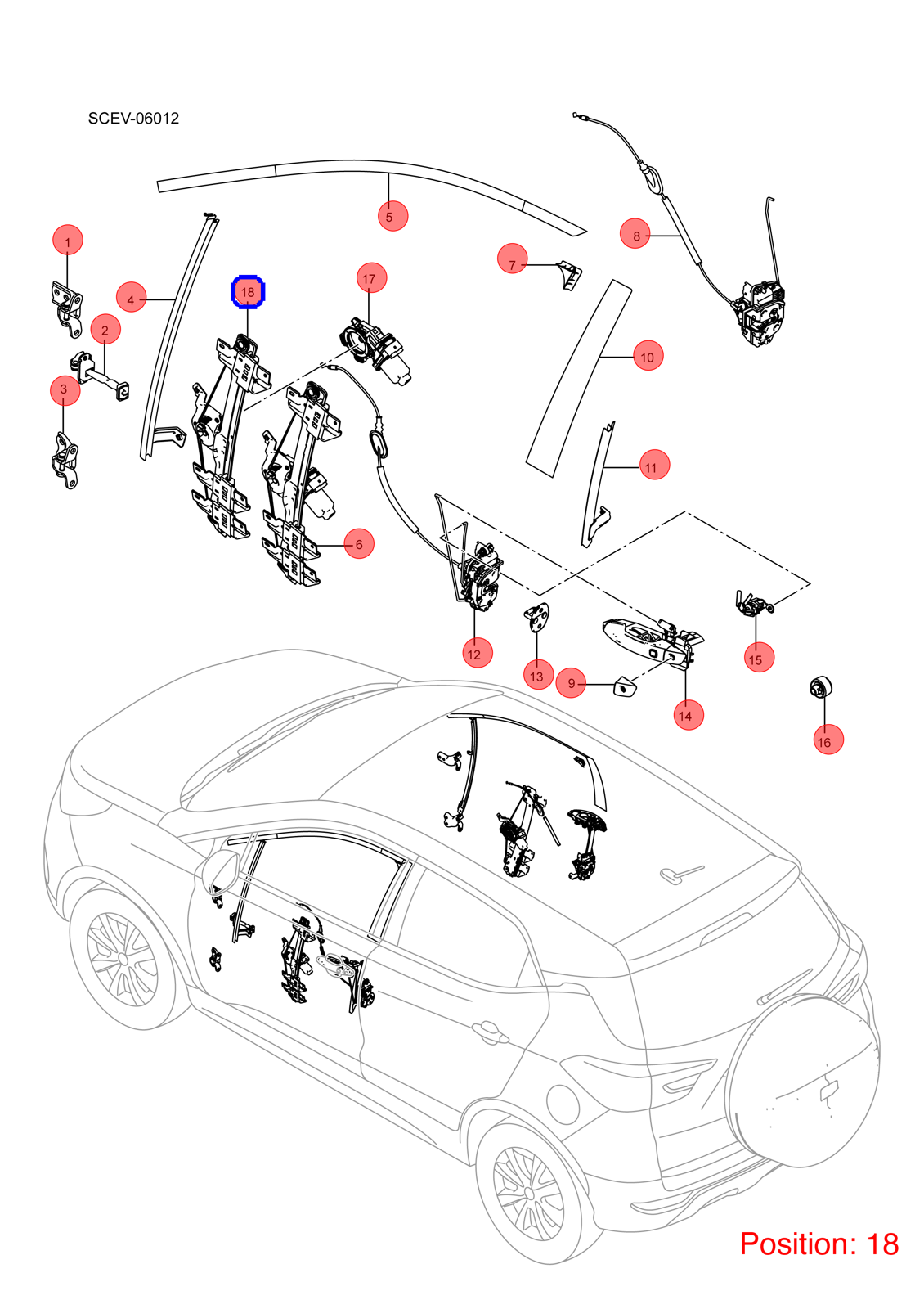 BYD Window Regulator OEM 1362480500 SC6104110C FOR Atto3 Yuan 1362480500-BYD_OEM