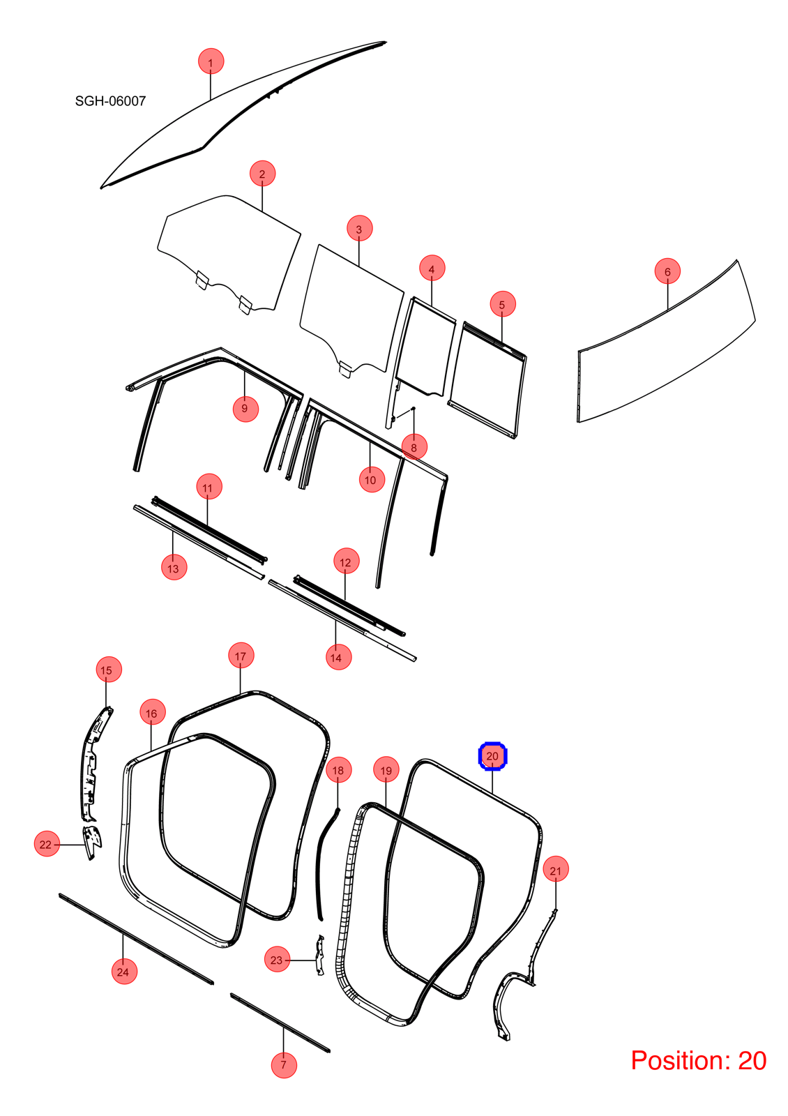 BYD Door frame weatherstrip OEM 1363132000 SGH5407113 FOR YANGWANG 1363132000-BYD_OEM
